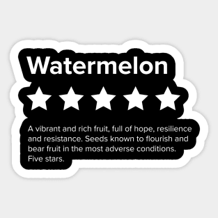 Watermelon Palestine 5 Star Review Sticker